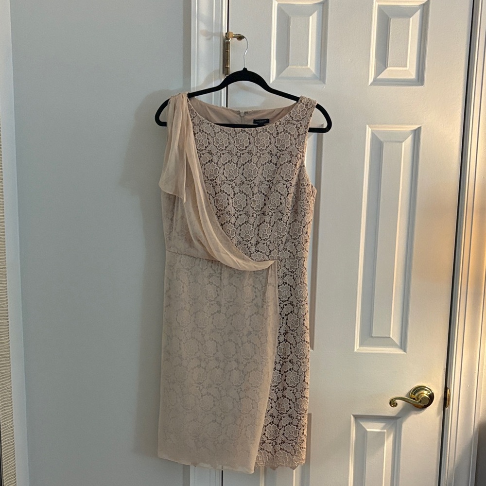 Ann Taylor Lace Dress in Beige